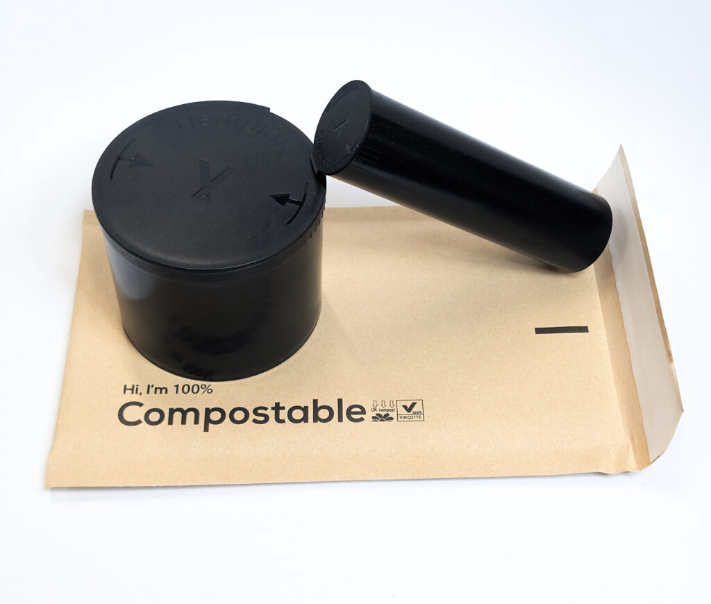 Doc's eco-friendly compostable shipping containers and recyclable product packaging.